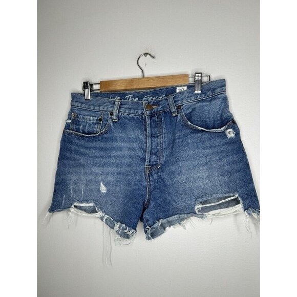 We The Free Women's Denim Button Fly Cut Off Shorts Free People Size 30 - Picture 1 of 10